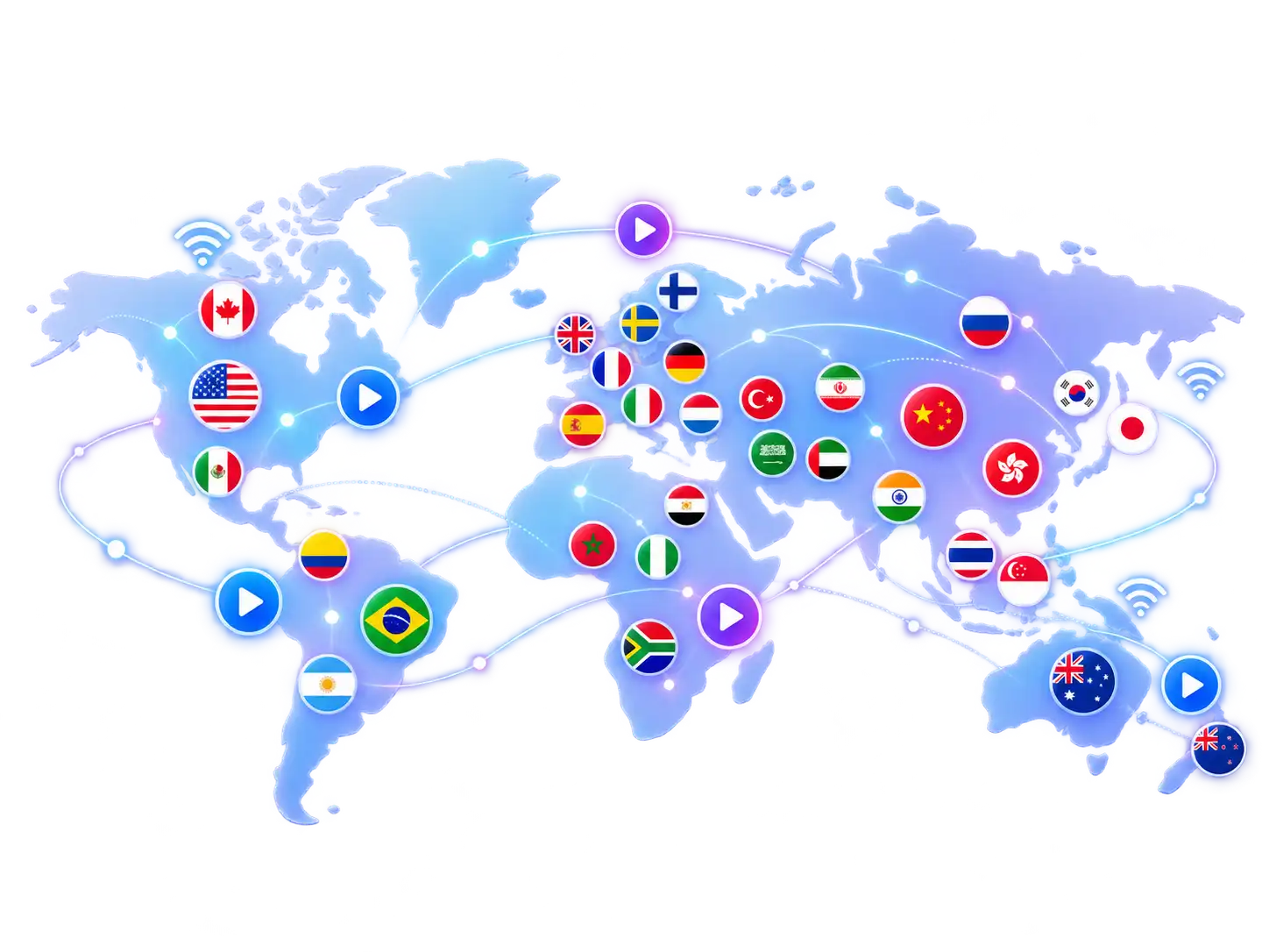 Carte du monde illustrant la diversité des chaînes IPTV