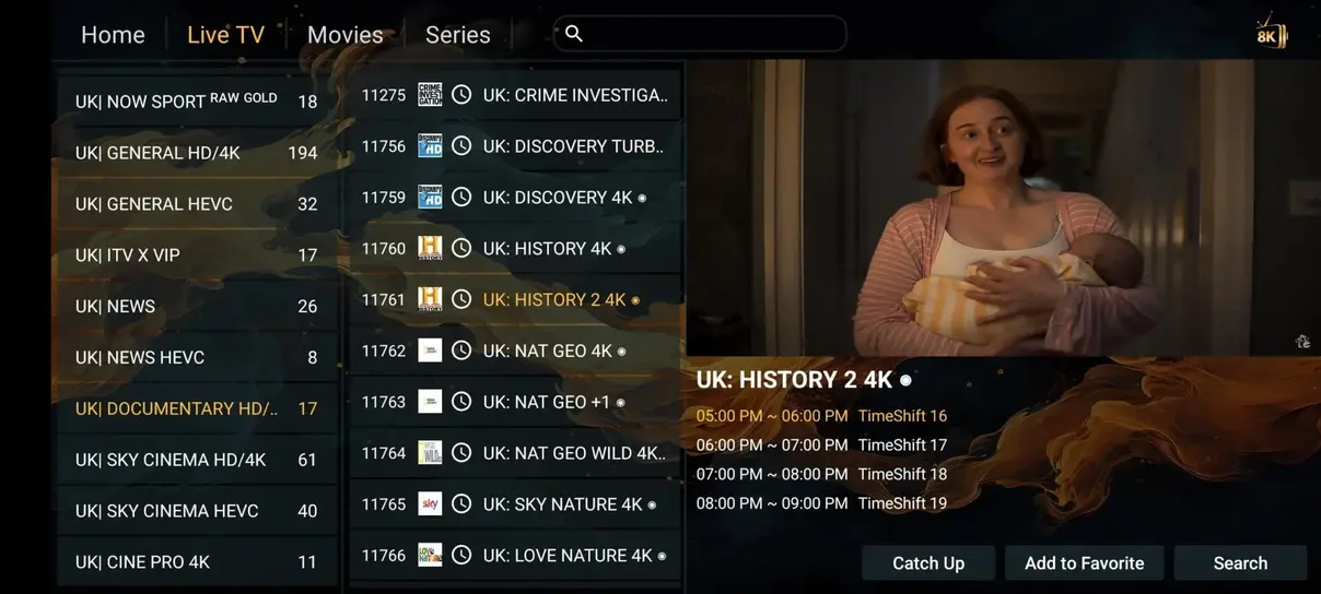 Aperçu de l’interface IPTV